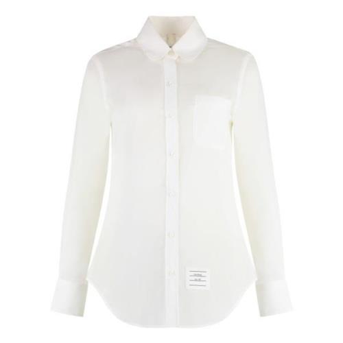 Katoenen overhemd met borstzak Thom Browne , White , Dames