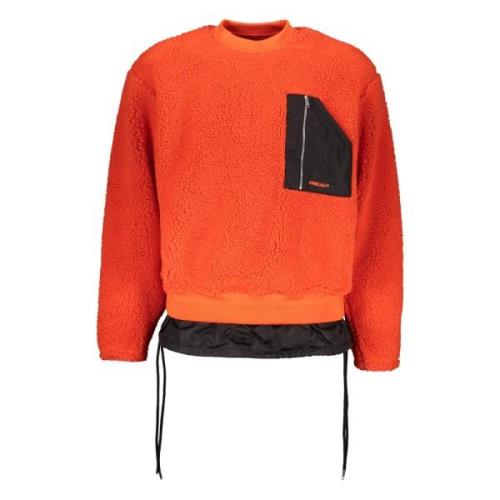 Fleece Sweatshirt met Technische Inzetstukken Ambush , Orange , Heren