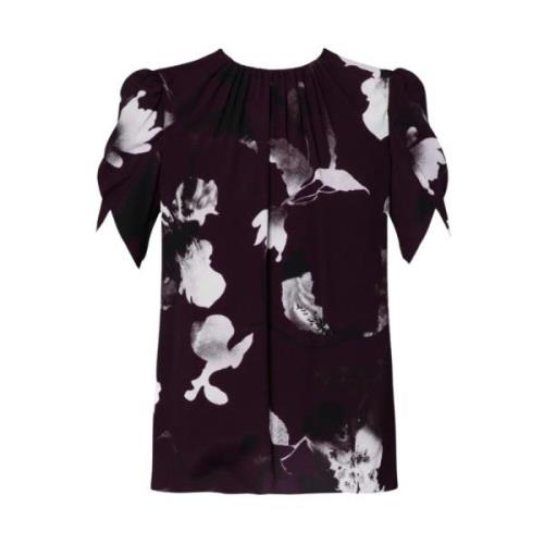 Bloemenprint Crew Neck Top Erdem , Purple , Dames