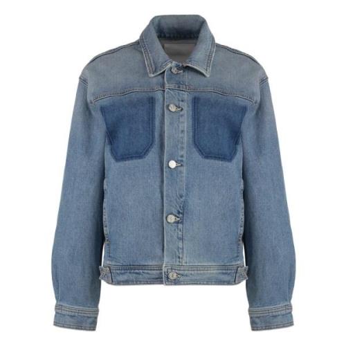 Denim jack met contraststiksels Mother , Blue , Dames