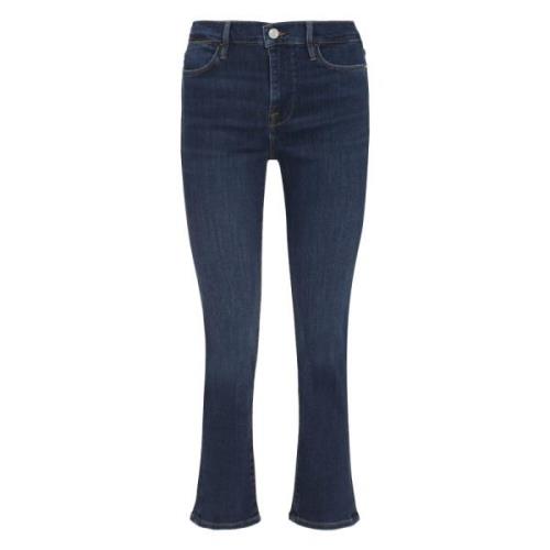 Straight-Leg Jeans met Contraststiksels Frame , Blue , Dames