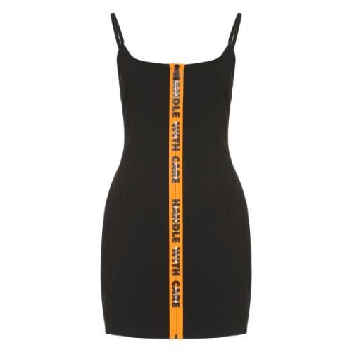 Stretch Sheath Jurk met Rits en Contrasterende Afwerking Heron Preston...