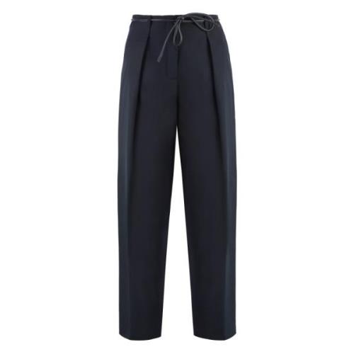 Gebelte Korte Wollen Broek Yves Salomon , Blue , Dames