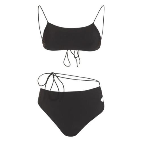 Bandeau Bikini met Uitgesneden Details Amazuin , Black , Dames