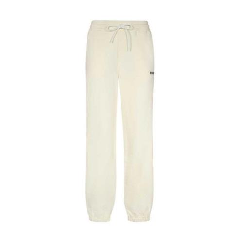 Katoenen Logo Sweatpants Msgm , Beige , Dames