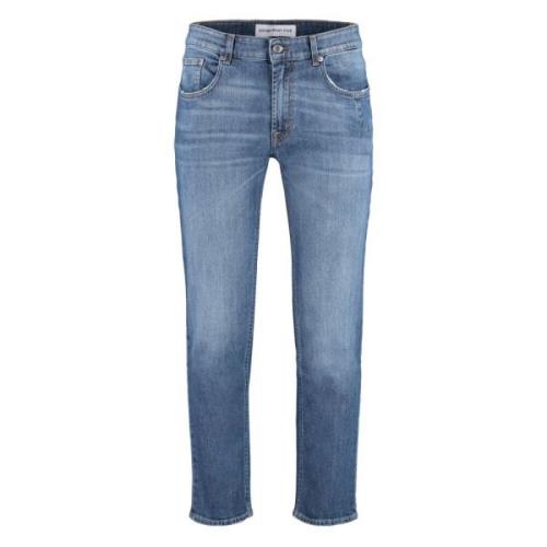 Slim Fit Jeans met Metalen Details Department Five , Blue , Heren