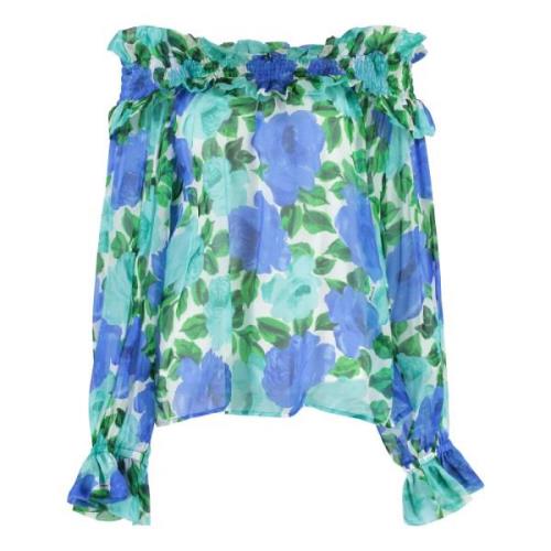 Gebloemde Gerimpelde Blouse P.a.r.o.s.h. , Multicolor , Dames