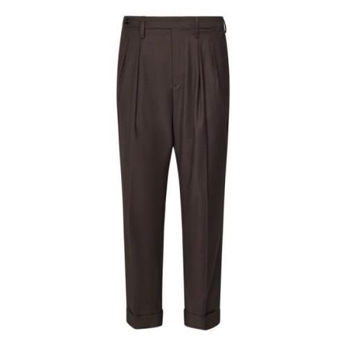 Bruine Geplooide Broek Aw24 Michael Coal , Brown , Heren