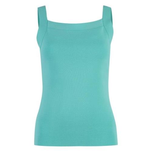 Geribbelde Viscose Tanktop P.a.r.o.s.h. , Blue , Dames