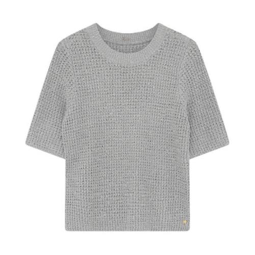 Gebreid T-shirt Korte Mouw Shanne Gustav , Gray , Dames