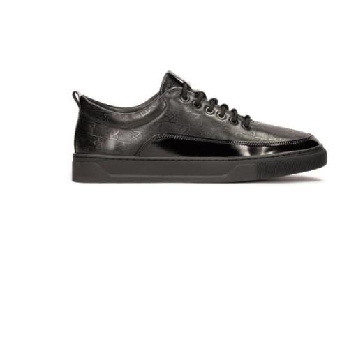 Zwarte sneakers met reliëfpatroon Kazar , Black , Heren