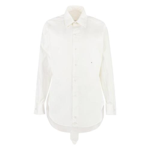 Katoenen Shirt met Asymmetrische Zoom Maison Margiela , White , Dames