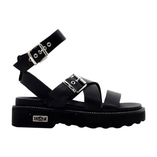 Zwarte Enkelband Sandalen Cult , Black , Dames