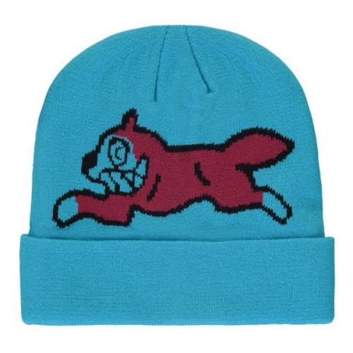 Logo Intarsia Gebreide Beanie Muts Icecream , Blue , Heren