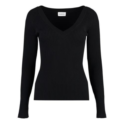 Geribbelde gebreide top P.a.r.o.s.h. , Black , Dames