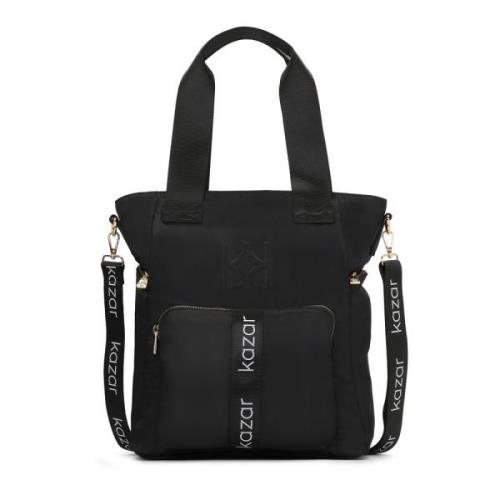 Praktische zwarte urban tas met handvatten Kazar , Black , Dames