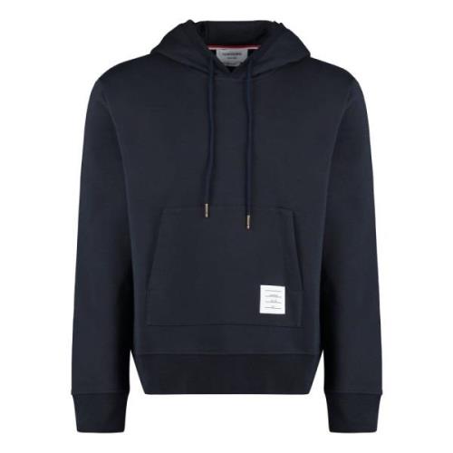 Geborduurde katoenen hoodie Thom Browne , Blue , Heren