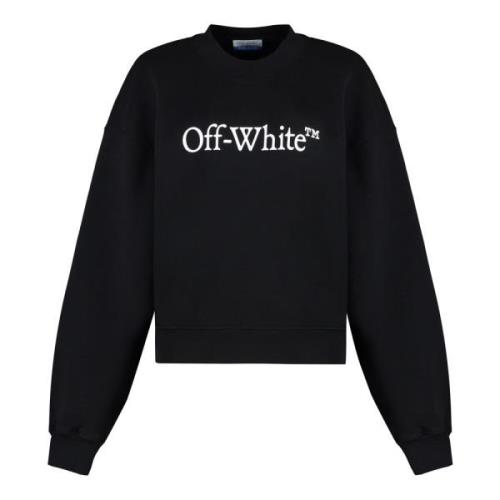 Contrasterende Logo Print Sweater Off White , Black , Dames