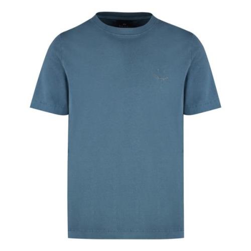 Geribbelde Katoenen Crew-Neck T-Shirt PS By Paul Smith , Blue , Heren