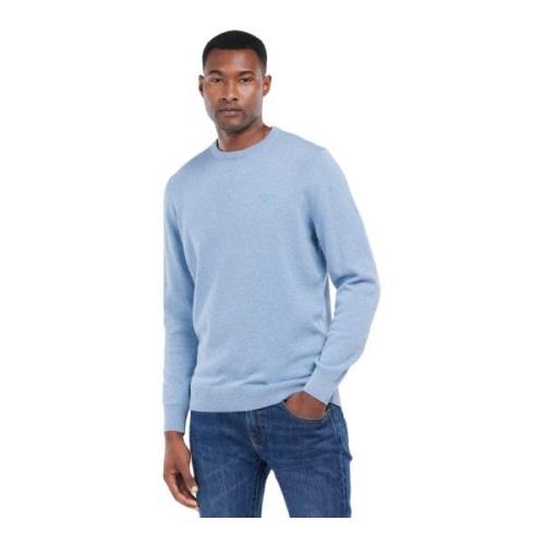 Lichtblauwe Pima Katoen Crew Sweater Barbour , Blue , Heren