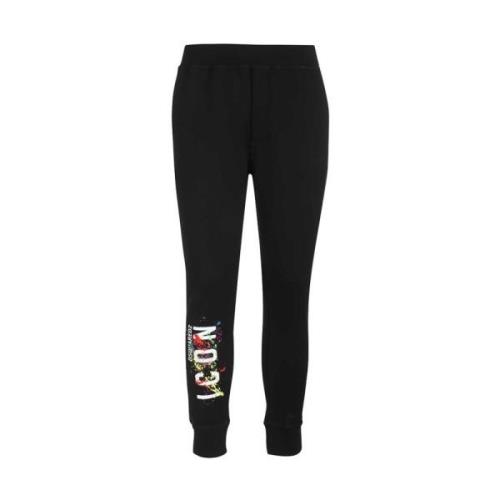 Sweatpants met bedrukt logo Dsquared2 , Black , Heren