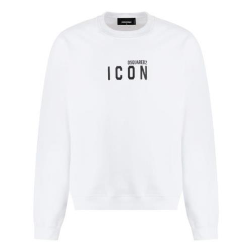 Logo Crew-neck Cotton Sweatshirt Dsquared2 , White , Heren