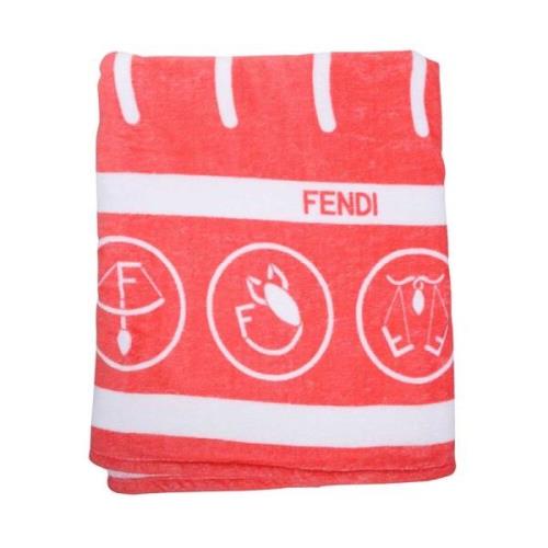 Strandhanddoek met voorlogo detail Fendi , Pink , Dames