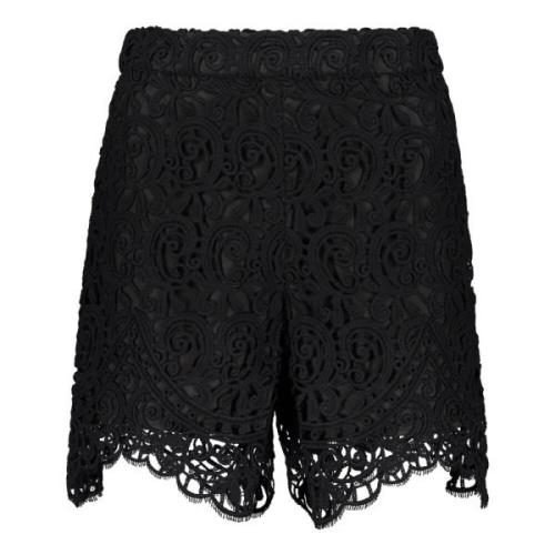 Bloemen Kant Shorts Burberry , Black , Dames