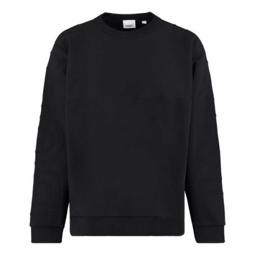 Katoenen Crew-Neck Sweatshirt Burberry , Black , Heren