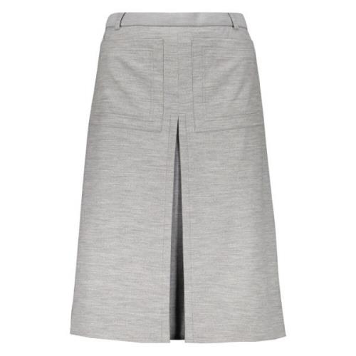 Midi Rok met Contraststiksels Burberry , Gray , Dames