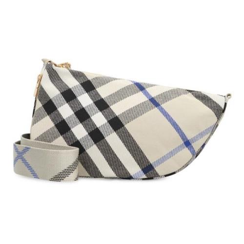 Check Motif Messenger Tas Burberry , Beige , Dames