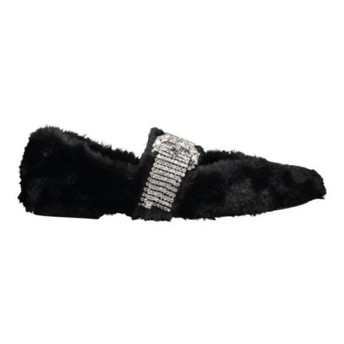 Krista balletflats met veganistische bont Jimmy Choo , Black , Dames