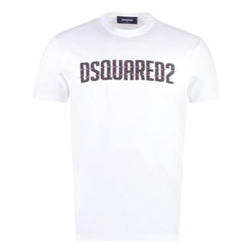 Cool Fit Katoenen Crew-Neck T-shirt Dsquared2 , White , Heren