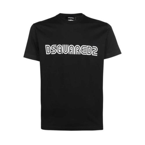 Bedrukt Crew-neck T-shirt Dsquared2 , Black , Heren