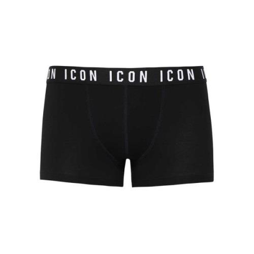 Gestikte Logo Katoenen Boxershorts Dsquared2 , Black , Heren