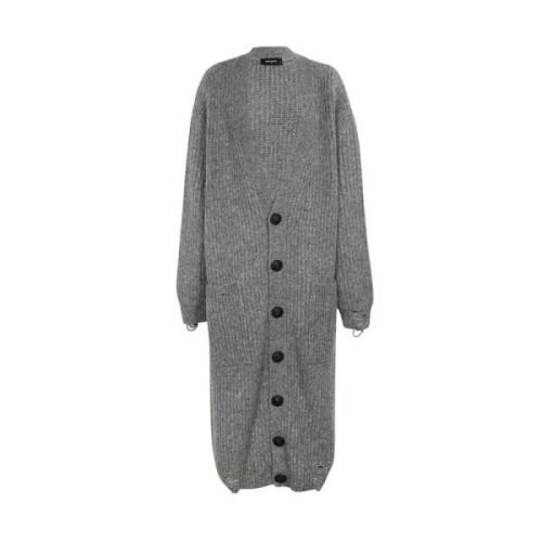 Gedistresseerde Gebreide Cardigan met Zakken Dsquared2 , Gray , Dames