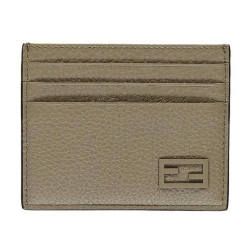 Leren kaarthouder Fendi , Brown , Heren