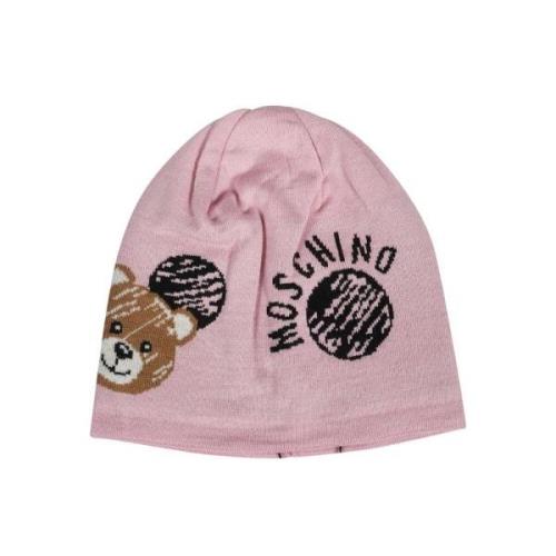 Wollen Beanie met Logo Moschino , Pink , Dames