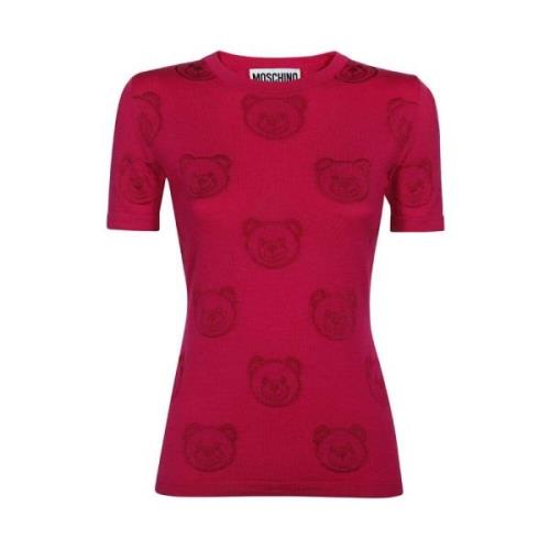 Geribbelde Virgin Wol Trui Moschino , Red , Dames