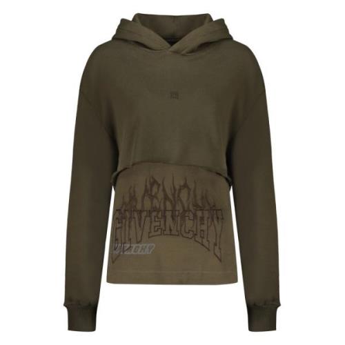 Geborduurde Katoenen Hoodie Givenchy , Green , Dames