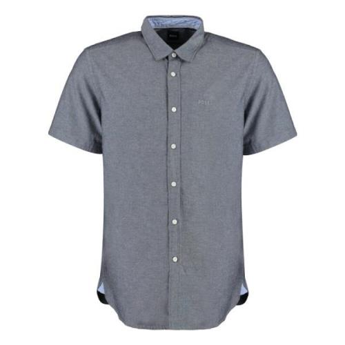 Katoenen shirt met afgeronde zoom Hugo Boss , Gray , Heren