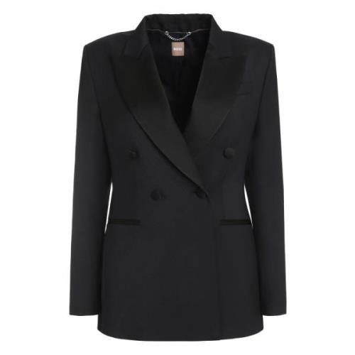 Dubbelrijige jas met reverskraag Hugo Boss , Black , Dames