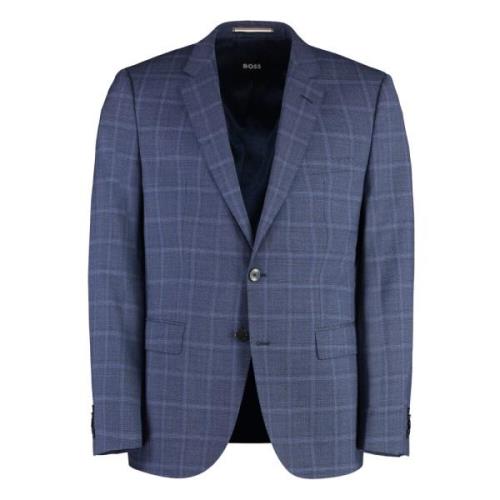 Klassieke Wollen Jas Hugo Boss , Blue , Heren