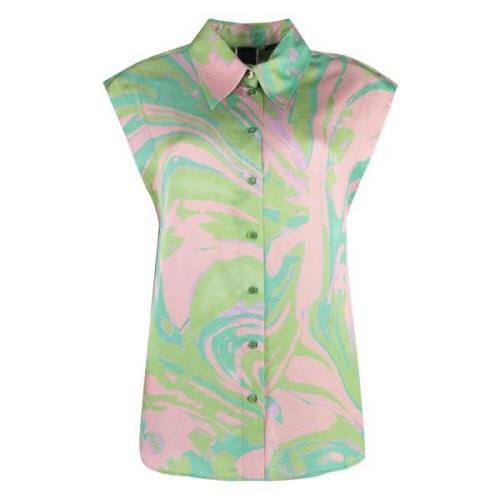 Splash Multicolor Print Viscose Shirt Pinko , Multicolor , Dames