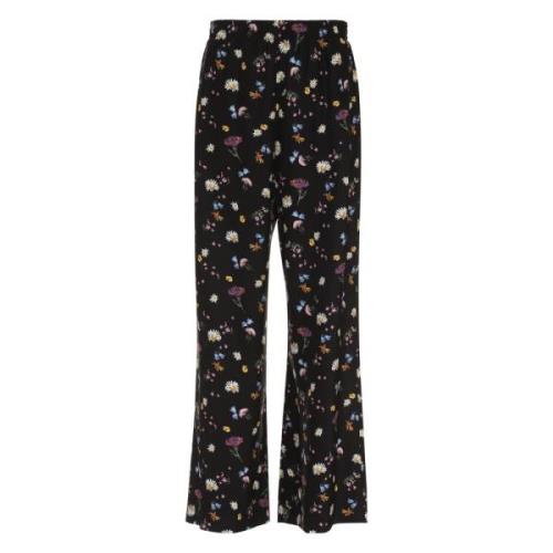 Zijden broek met bloemenprint Stella McCartney , Black , Dames