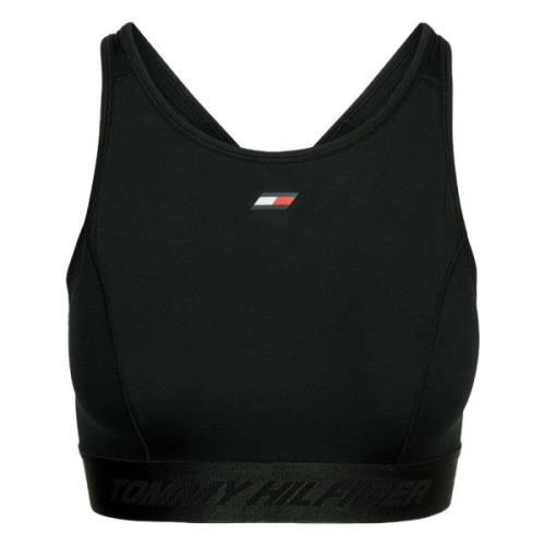 Essential Mid Int Tape Bra Top Tommy Hilfiger , Black , Dames