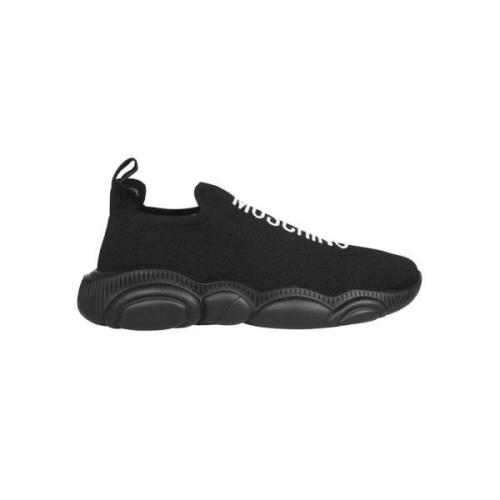 Gebreide sok-sneakers met contrasterende details Moschino , Black , He...