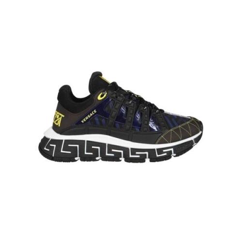 Contrasterende lage sneakers Versace , Black , Heren