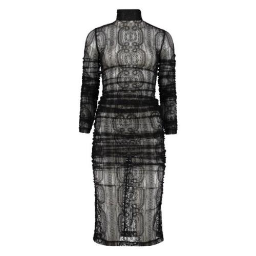 Elegant Lace Midi Dress Dolce & Gabbana , Black , Dames