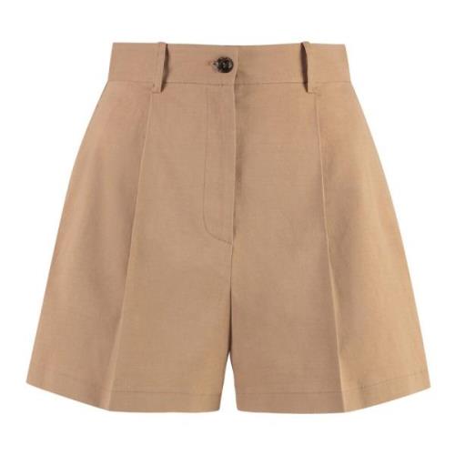 Lachende Linnen Shorts Pinko , Brown , Dames